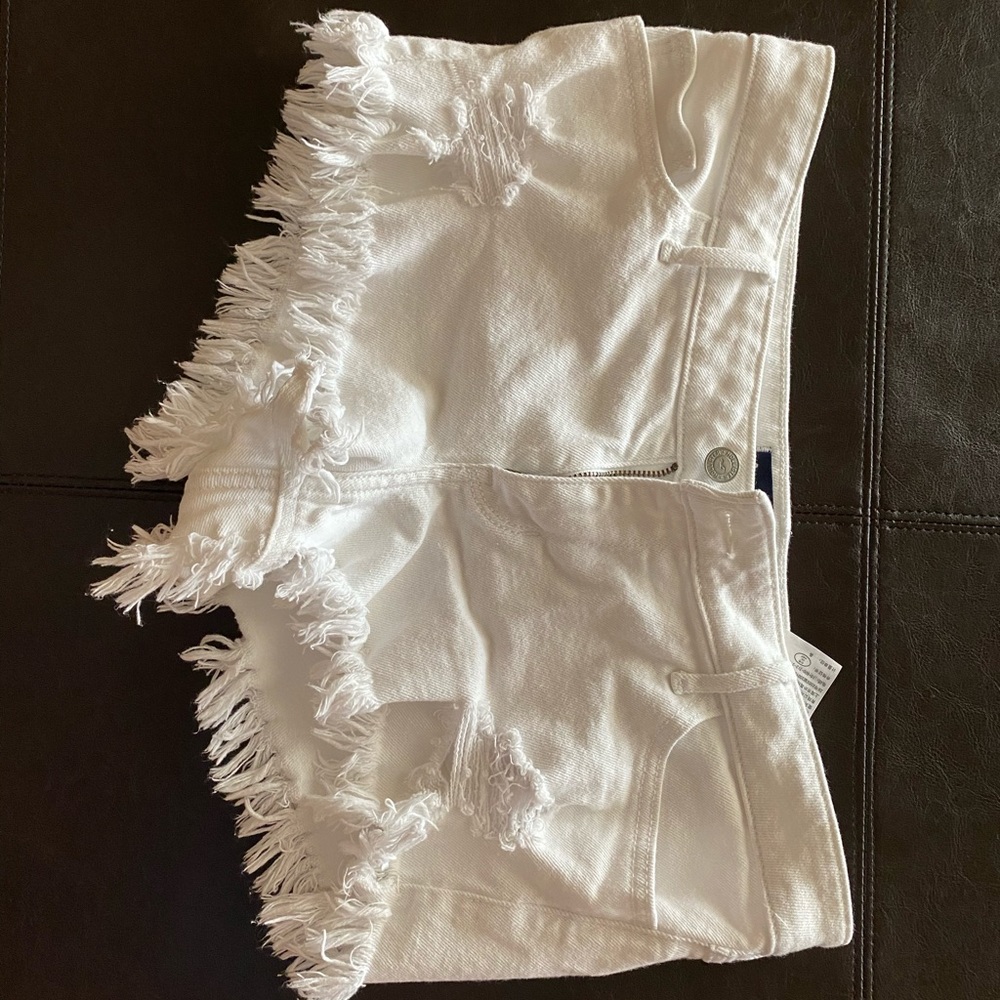 White Jean Shorts